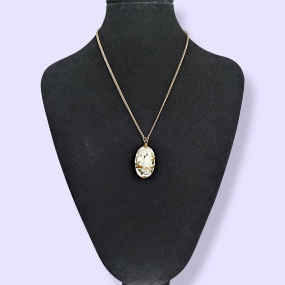Vintage Cloisonné Owl Pendant - Picture 2 of 7
